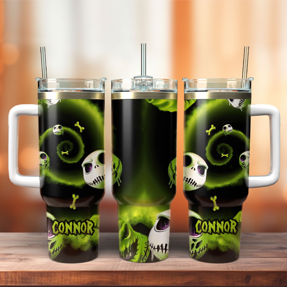 The Nightmare Before Christmas Movie Custom Stanley Quencher 40Oz Stainless Steel Tumbler With Handle