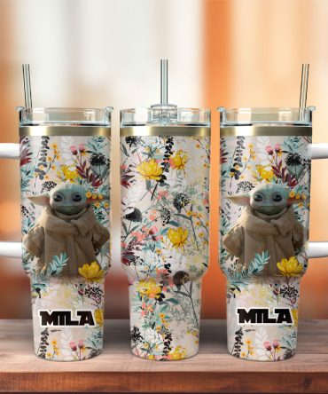 Baby Yoda Star War Movie Custom Stanley Quencher 40Oz Stainless Steel Tumbler With Handle