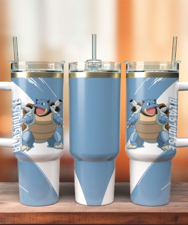 Blastoise Pokemon Anime Custom Stanley Quencher 40Oz Stainless Steel Tumbler With Handle