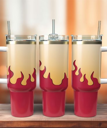 Fire Artwork Custom Stanley Quencher 40Oz Stainless Steel Tumbler With Handle