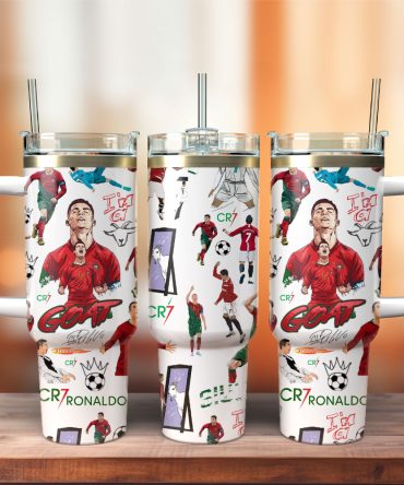 Cr7 Ronaldo Soccer Custom Stanley Quencher 40Oz Stainless Steel Tumbler With Handle