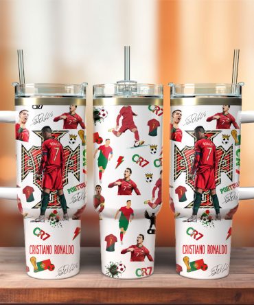 Cr7 Ronaldo Soccer Custom Stanley Quencher 40Oz Stainless Steel Tumbler With Handle