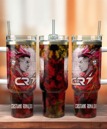 Cr7 Ronaldo Soccer Custom Stanley Quencher 40Oz Stainless Steel Tumbler With Handle