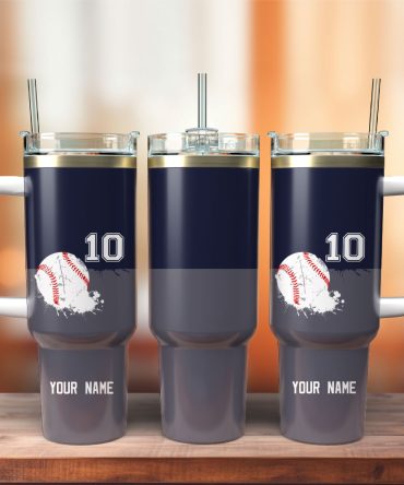 Baseball Custom Stanley Quencher 40Oz Stainless Steel Tumbler With Handle