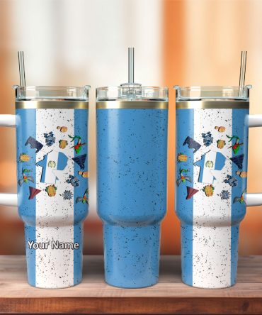 Argentina Flag Symbolcustom Stanley Quencher 40Oz Stainless Steel Tumbler With Handle