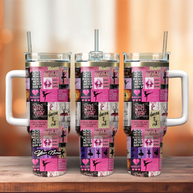 Ballet Dance To The Moon Custom Stanley Quencher 40Oz Stainless Steel Tumbler With Handle
