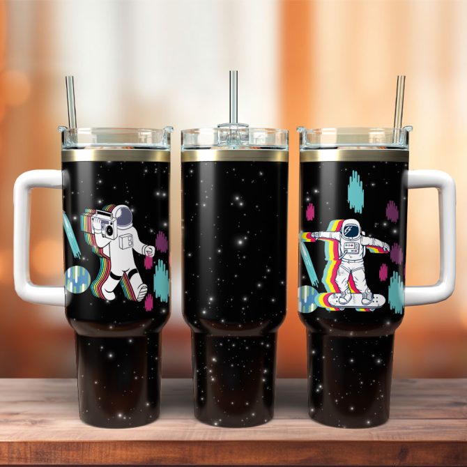 Astronauts Space Custom Stanley Quencher 40Oz Stainless Steel Tumbler With Handle