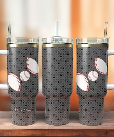 Baseball Artwork Custom Stanley Quencher 40Oz Stainless Steel Tumbler With Handle