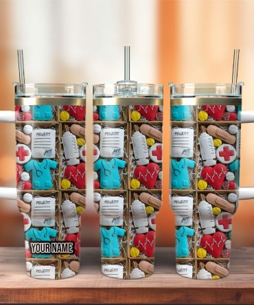 Nurse Heart Love Gift Custom Stanley Quencher 40Oz Stainless Steel Tumbler With Handle