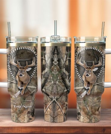 Deer Hunter Animal Custom Stanley Quencher 40Oz Stainless Steel Tumbler With Handle