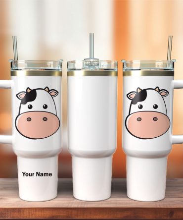 Dairy Cow Animal Custom Stanley Quencher 40Oz Stainless Steel Tumbler With Handle