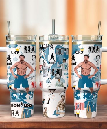 Cr7 Ronaldo Soccer Custom Stanley Quencher 40Oz Stainless Steel Tumbler With Handle