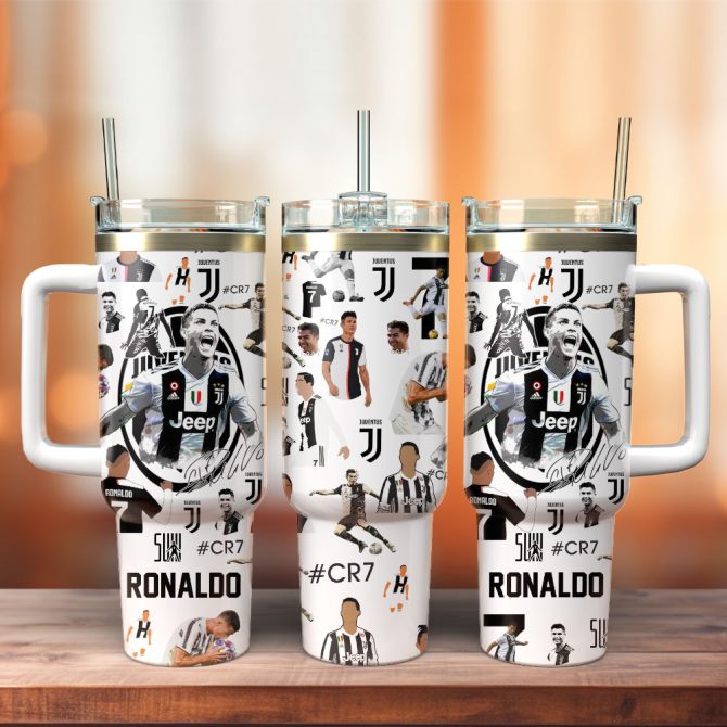 Cr7 Ronaldo Soccer Custom Stanley Quencher 40Oz Stainless Steel Tumbler With Handle