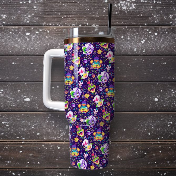 Five Nights At Freddy #8217;S Amino Games Custom Stanley Quencher 40Oz Stainless Steel Tumbler With Handle - Image 4