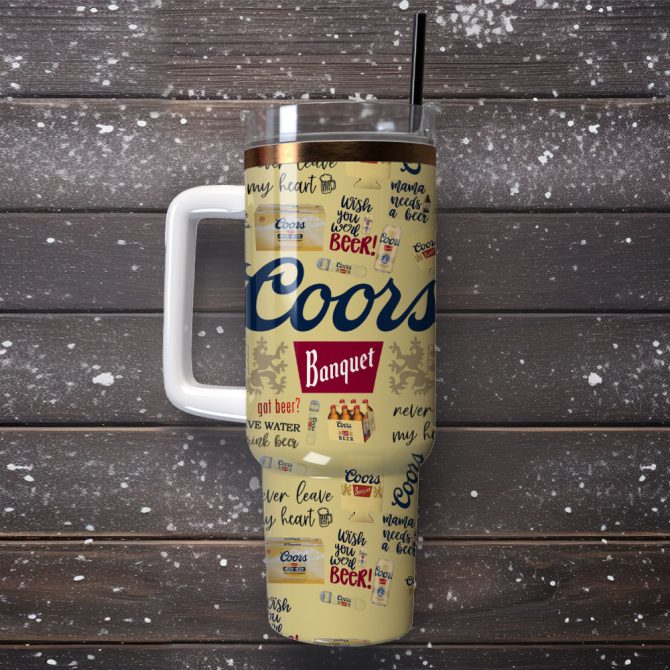 Coors Banquet Golden Beers Custom Stanley Quencher 40Oz Stainless Steel Tumbler With Handle - Image 3
