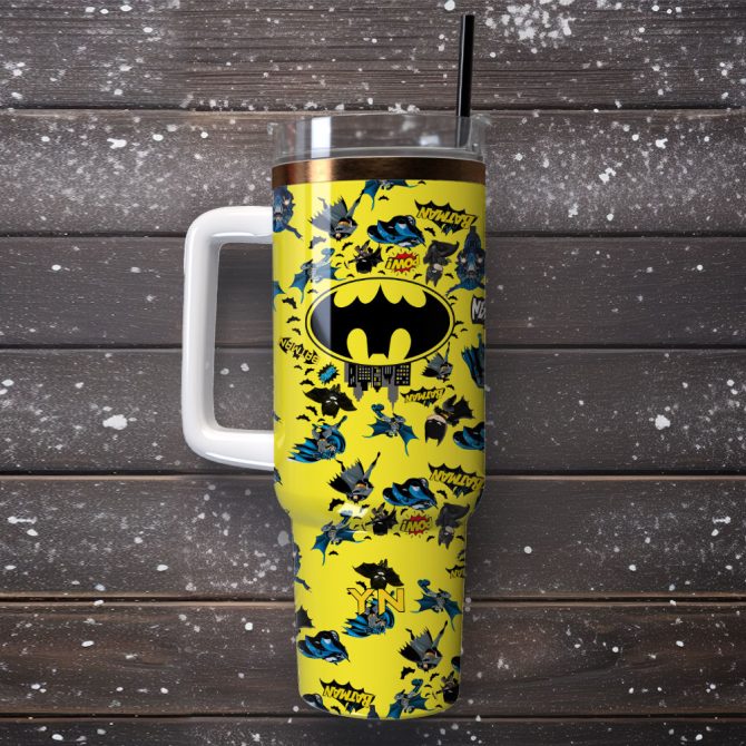 Batman Dc Comics Superhero Films Custom Stanley Quencher 40Oz Stainless Steel Tumbler With Handle - Image 4