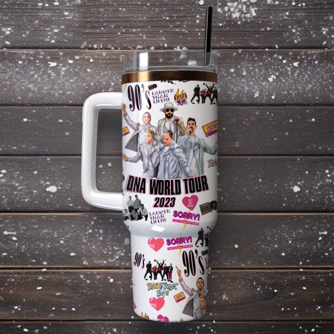 Dna World Tour Backstreet Boys Custom Stanley Quencher 40Oz Stainless Steel Tumbler With Handle - Image 4