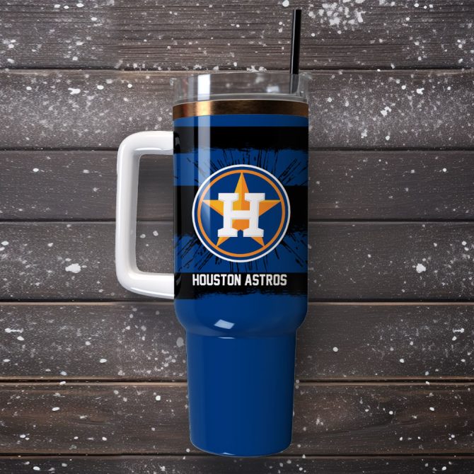 Houston Astros Baseball Mlb Sport Custom Stanley Quencher 40Oz Stainless Steel Tumbler With Handle - Image 4
