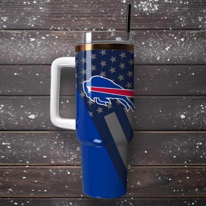 Buffalo Bills Football Nfl Sport Custom Stanley Quencher 40Oz Stainless Steel Tumbler With Handle - Image 4