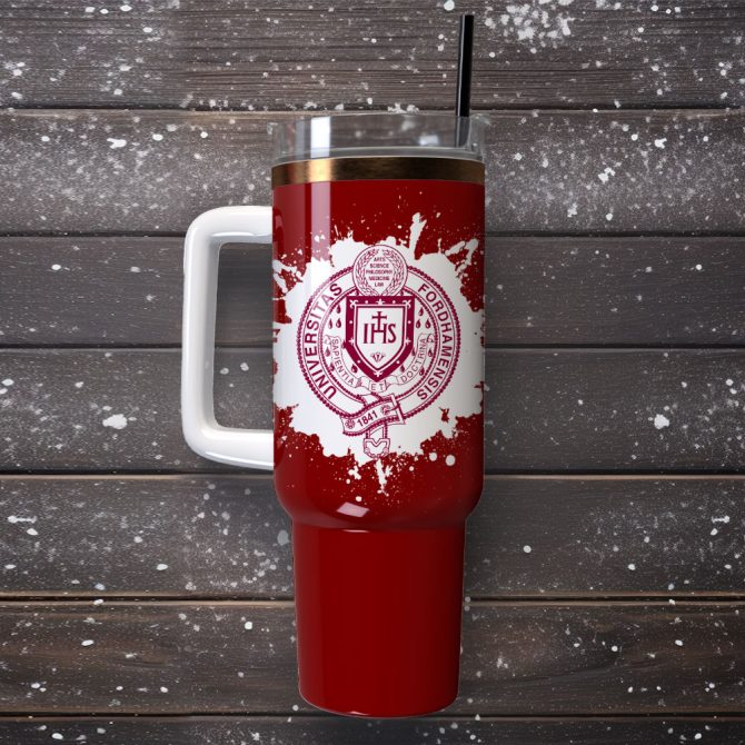 Fordham University Custom Stanley Quencher 40Oz Stainless Steel Tumbler With Handle - Image 4