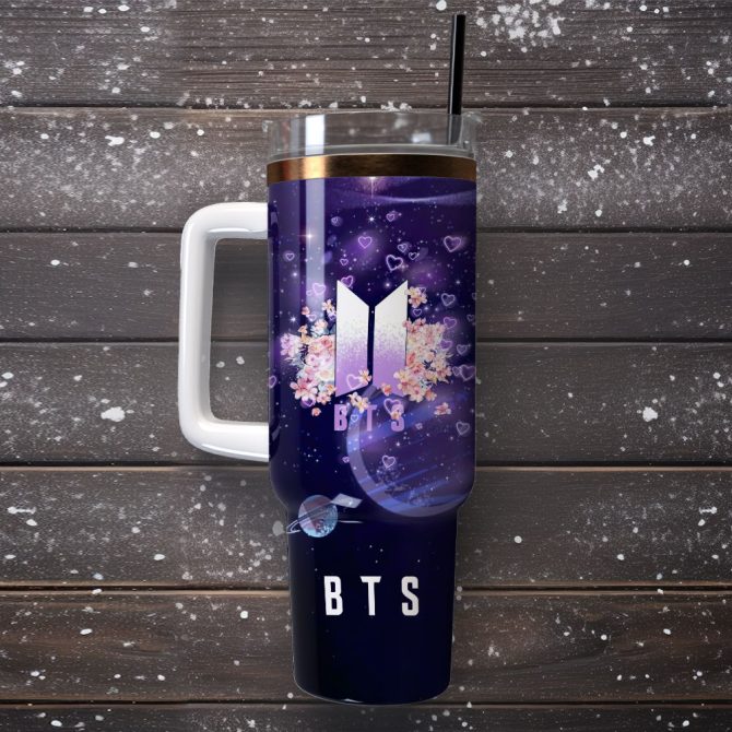 Bts Music Custom Stanley Quencher 40Oz Stainless Steel Tumbler With Handle - Image 4