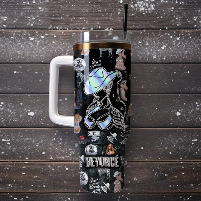 Beyoncé Music Custom Stanley Quencher 40Oz Stainless Steel Tumbler With Handle - Image 4
