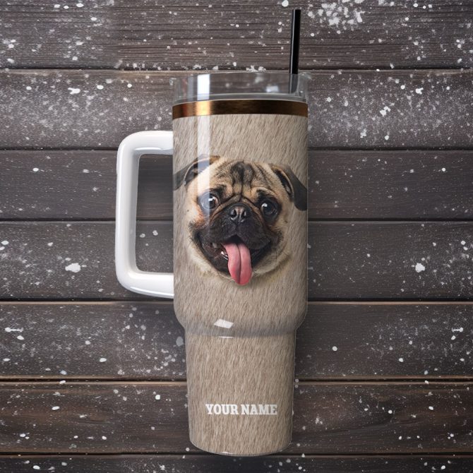 Bull Dog Custom Stanley Quencher 40Oz Stainless Steel Tumbler With Handle - Image 4