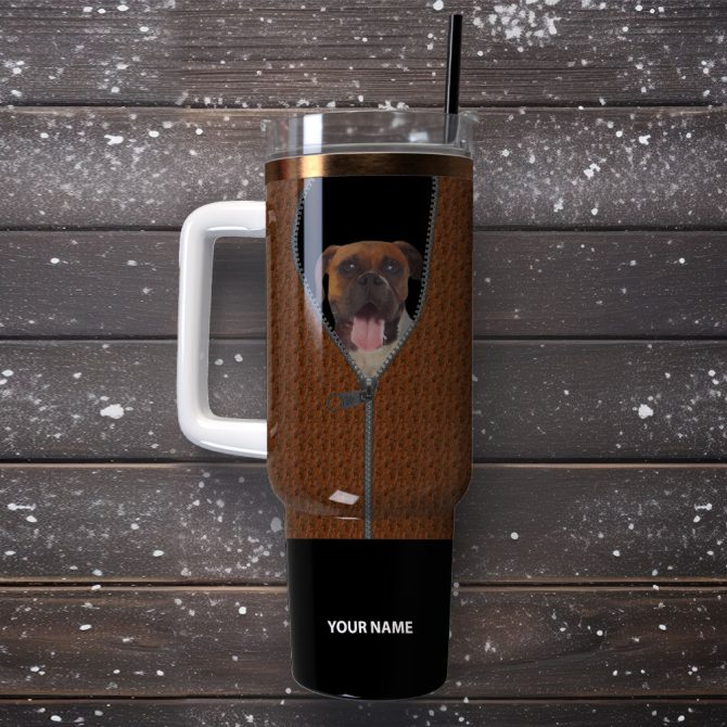 Brown Dog Custom Stanley Quencher 40Oz Stainless Steel Tumbler With Handle - Image 4