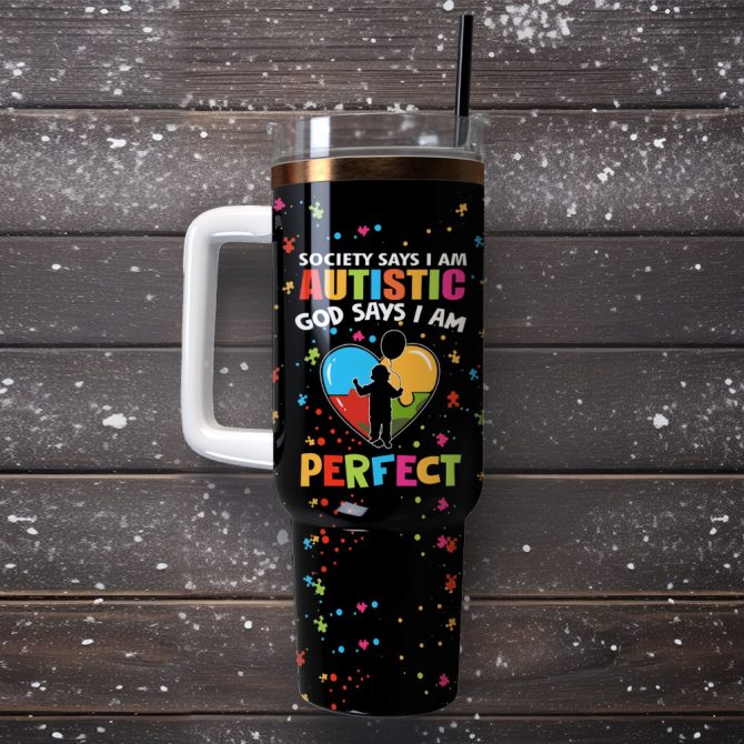 Autistic Perfect Artwork Painting Custom Stanley Quencher 40Oz Stainless Steel Tumbler With Handle - Image 4