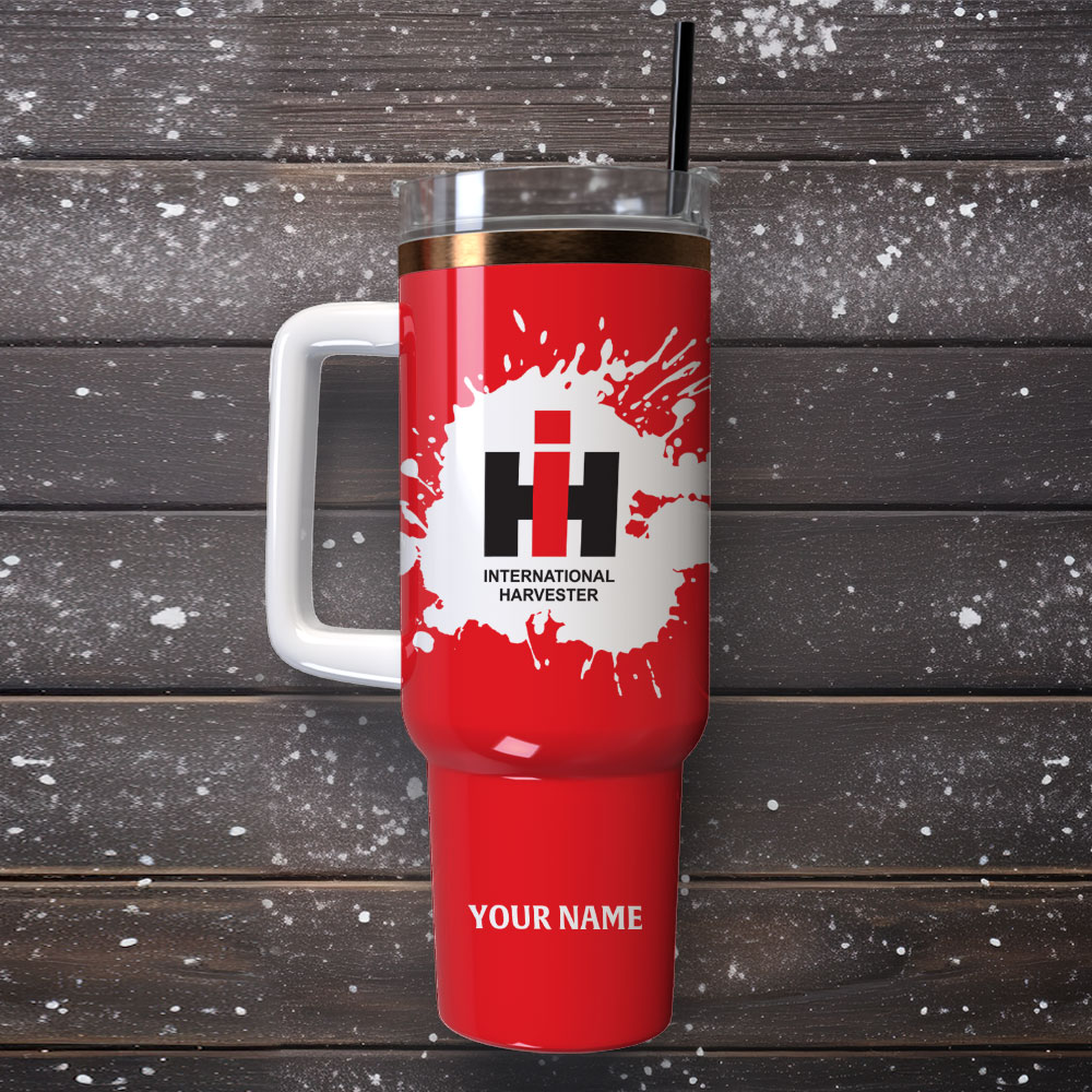 International Harvester Tractors Custom Stanley Quencher 40Oz Stainless Steel Tumbler With Handle - Image 4