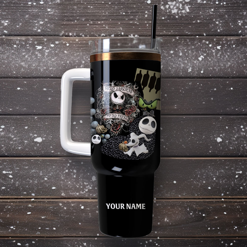 The Nightmare Before Christmas Movie Custom Stanley Quencher 40Oz Stainless Steel Tumbler With Handle - Image 4