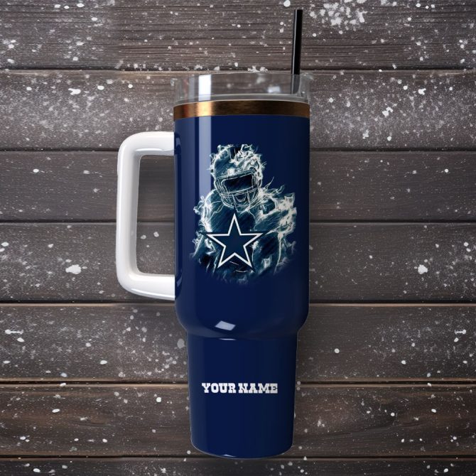 Dallas Cowboys Football Nfl Sport Custom Stanley Quencher 40Oz Stainless Steel Tumbler With Handle - Image 4