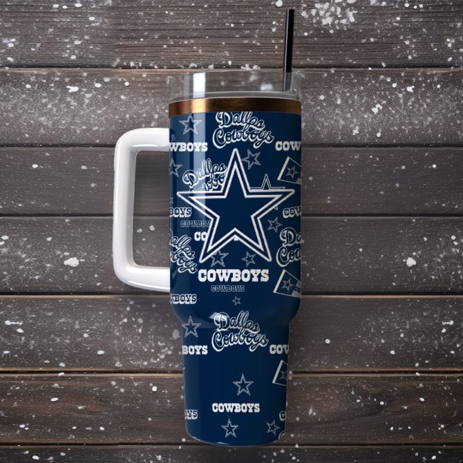 Dallas Cowboys Football Nfl Sport Custom Stanley Quencher 40Oz Stainless Steel Tumbler With Handle - Image 4