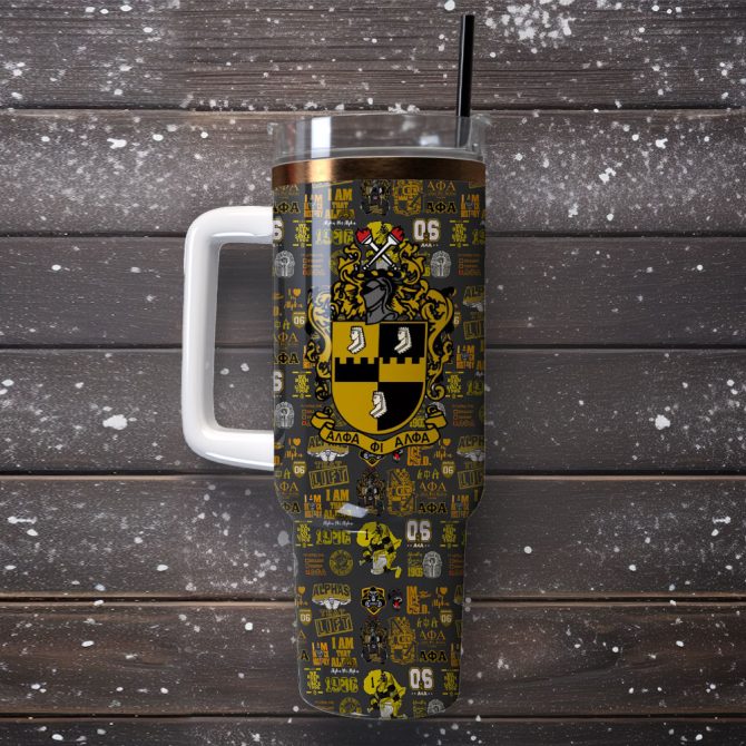 Alpha Phi Alpha Custom Stanley Quencher 40Oz Stainless Steel Tumbler With Handle - Image 4