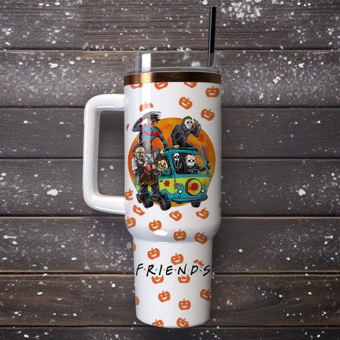 Horror Movie Characters Movie Custom Stanley Quencher 40Oz Stainless Steel Tumbler With Handle - Image 4