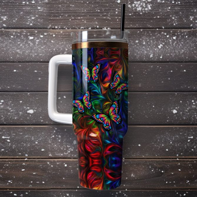 Basketball Art Custom Stanley Quencher 40Oz Stainless Steel Tumbler With Handle - Image 4