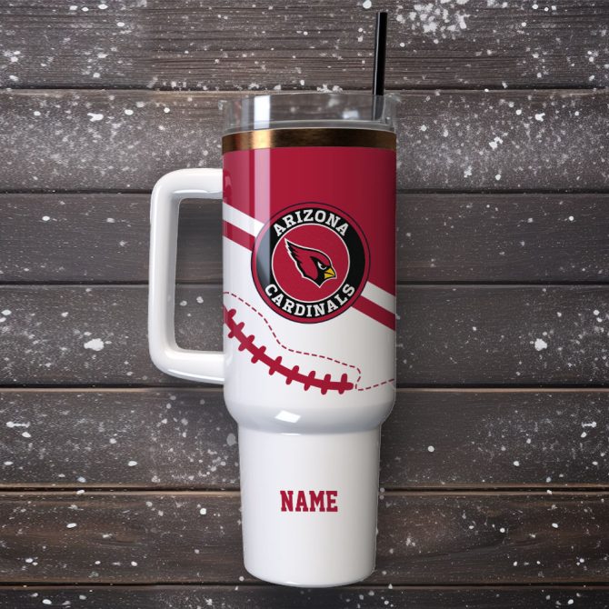 Arizona Cardinals Football Nfl Sport Custom Stanley Quencher 40Oz Stainless Steel Tumbler With Handle - Image 4