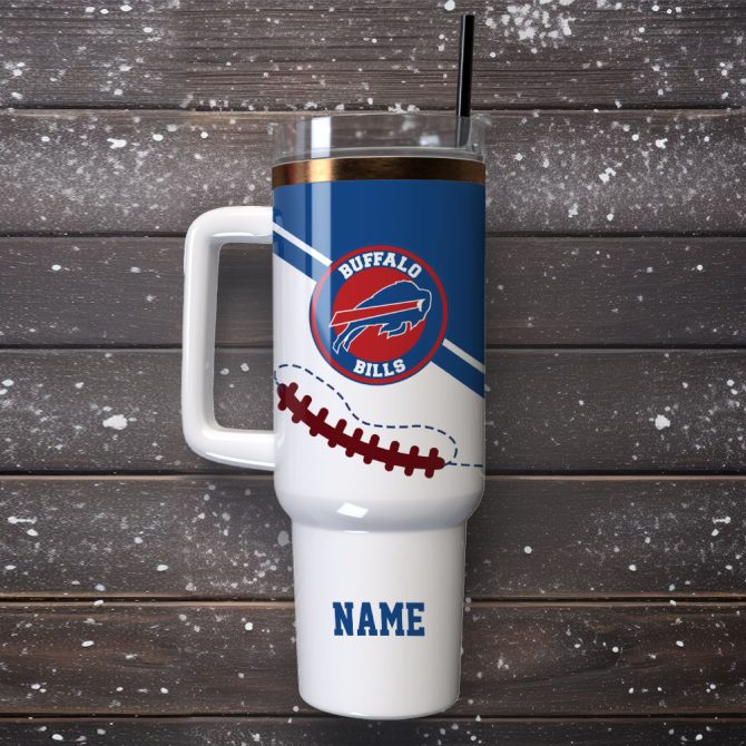 Buffalo Bills Football Nfl Sport Custom Stanley Quencher 40Oz Stainless Steel Tumbler With Handle - Image 4