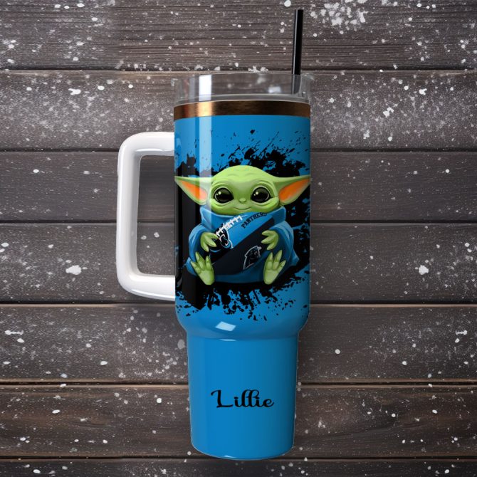 Baby Yoda Movie Custom Stanley Quencher 40Oz Stainless Steel Tumbler With Handle - Image 4