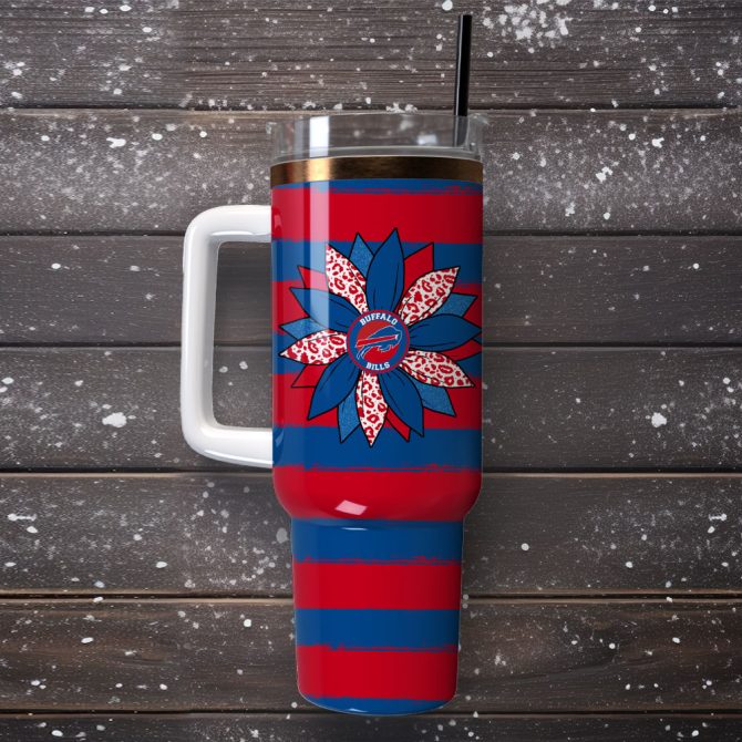 Buffalo Bills Football Nfl Custom Stanley Quencher 40Oz Stainless Steel Tumbler With Handle - Image 4