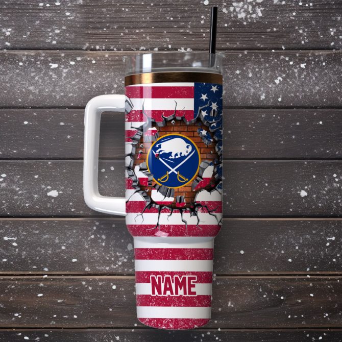 Buffalo Sabres Hockey Nhl Sport Custom Stanley Quencher 40Oz Stainless Steel Tumbler With Handle - Image 4