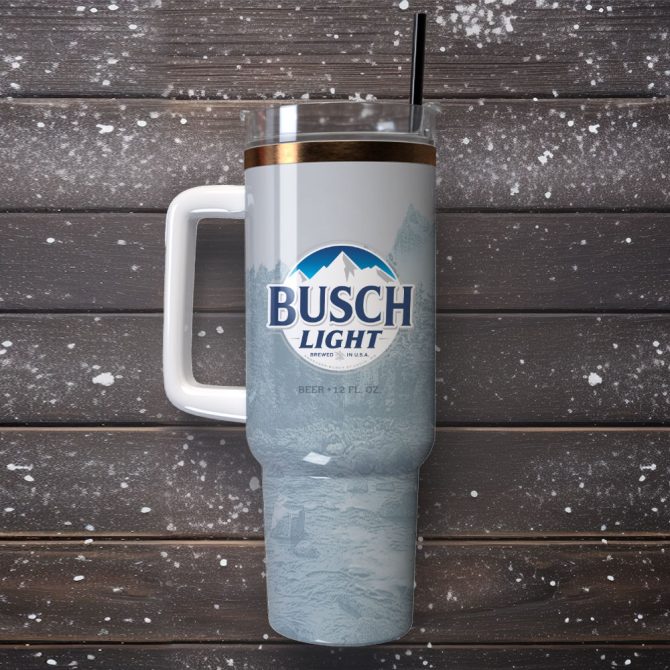 Busch Light Beer Custom Stanley Quencher 40Oz Stainless Steel Tumbler With Handle - Image 4