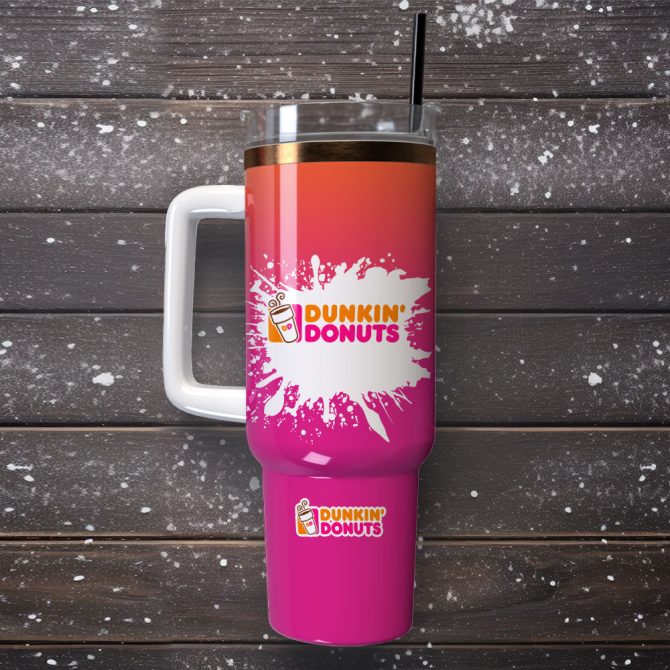 Dunkin Donuts Food Custom Stanley Quencher 40Oz Stainless Steel Tumbler With Handle - Image 4