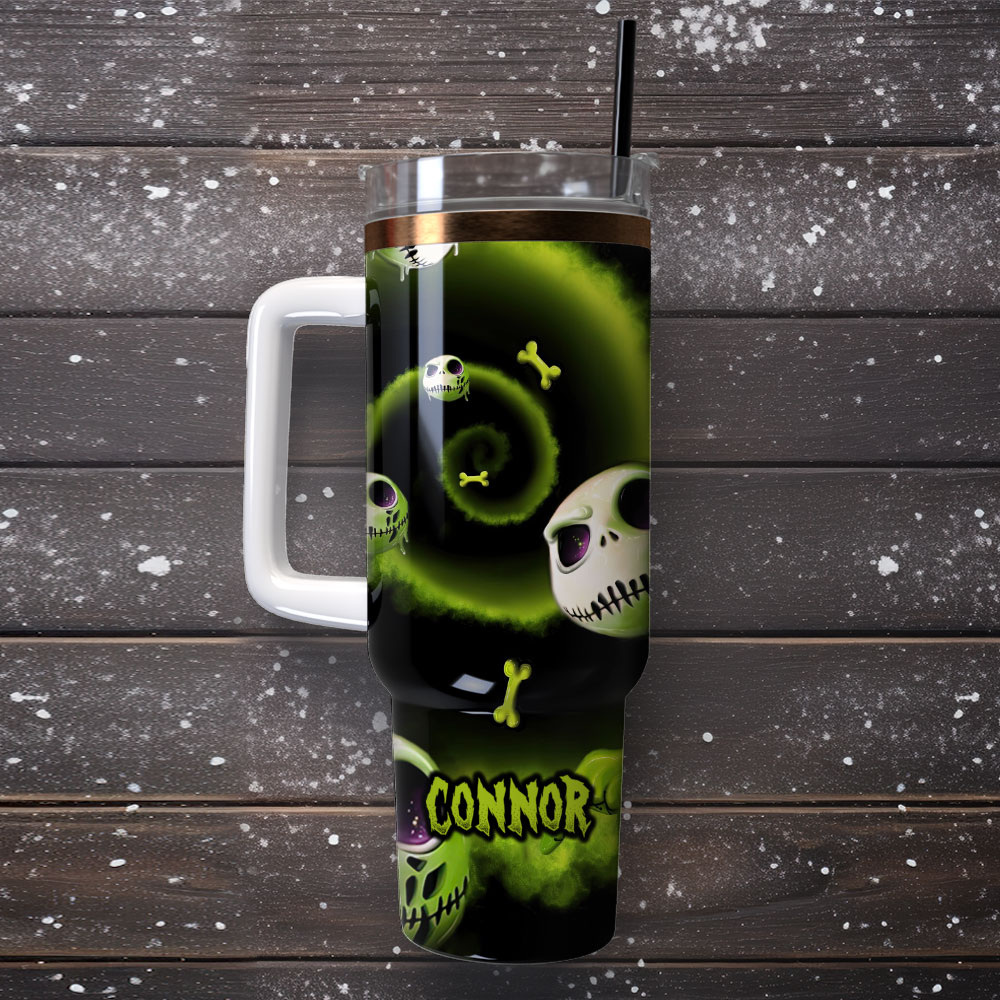 The Nightmare Before Christmas Movie Custom Stanley Quencher 40Oz Stainless Steel Tumbler With Handle - Image 4