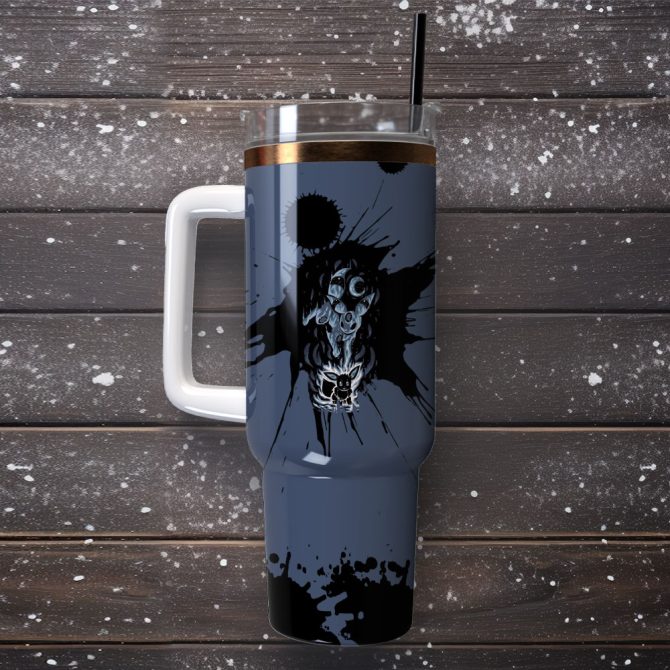 Eevee Pokemon Anime Custom Stanley Quencher 40Oz Stainless Steel Tumbler With Handle - Image 4