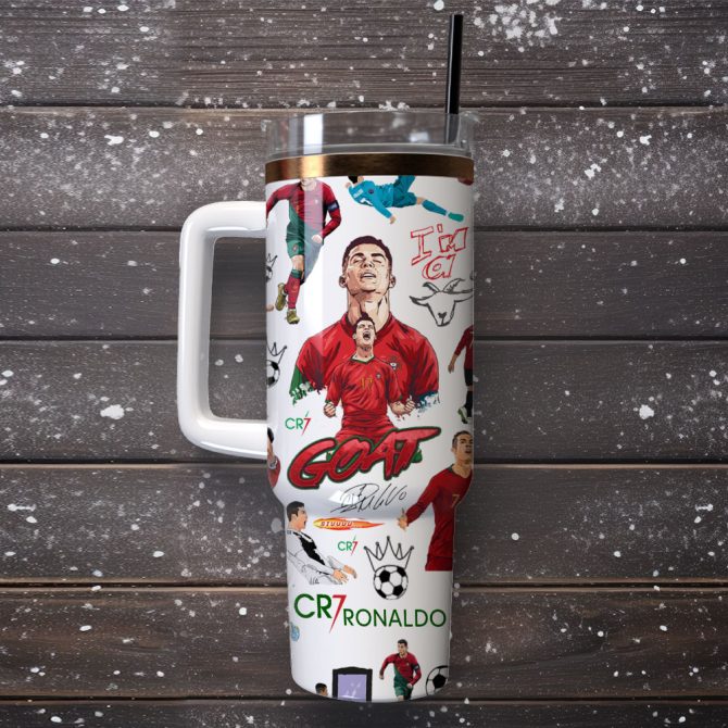 Cr7 Ronaldo Soccer Custom Stanley Quencher 40Oz Stainless Steel Tumbler With Handle - Image 5