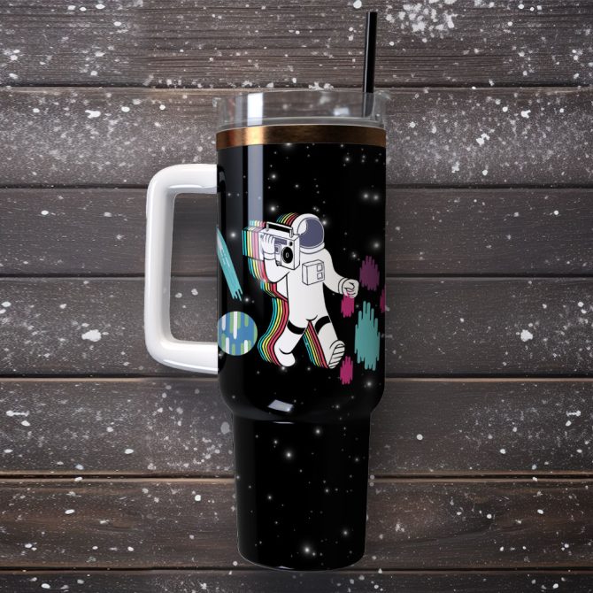 Astronauts Space Custom Stanley Quencher 40Oz Stainless Steel Tumbler With Handle - Image 4