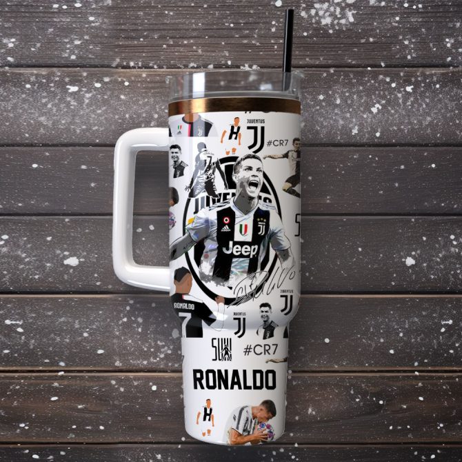 Cr7 Ronaldo Soccer Custom Stanley Quencher 40Oz Stainless Steel Tumbler With Handle - Image 3