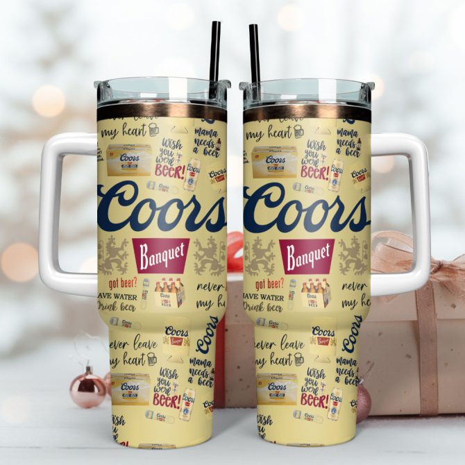 Coors Banquet Golden Beers Custom Stanley Quencher 40Oz Stainless Steel Tumbler With Handle - Image 4
