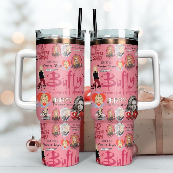 Buffy The Vampire Slayer Film Custom Stanley Quencher 40Oz Stainless Steel Tumbler With Handle - Image 3